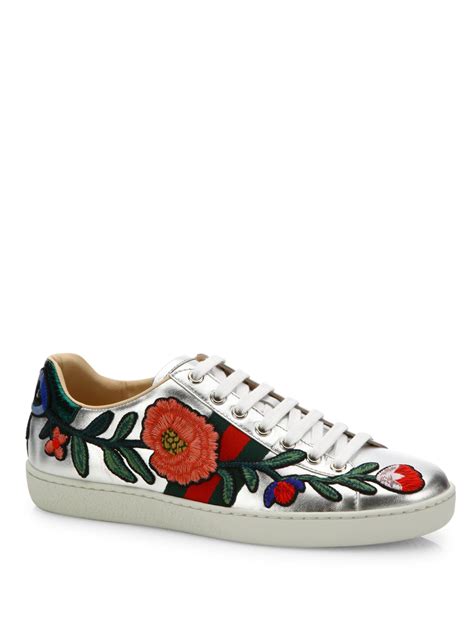 gucci sneaker men flower|gucci ace embellished leather sneakers.